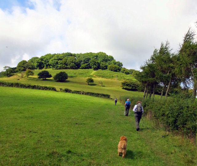 walking towards steep hill on the cotswold way