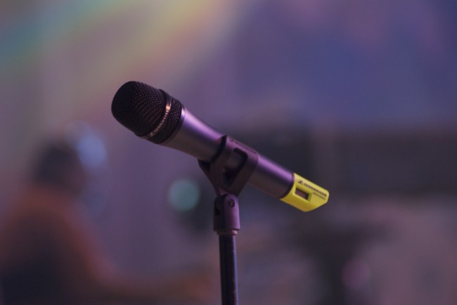 Close up of microphone to illustrate fear of public speaking