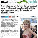 Screenshot of Daily Mail article 'Can Testosterone help beat the menopause?'