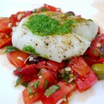 High protein diet meal: Mediterranean cod